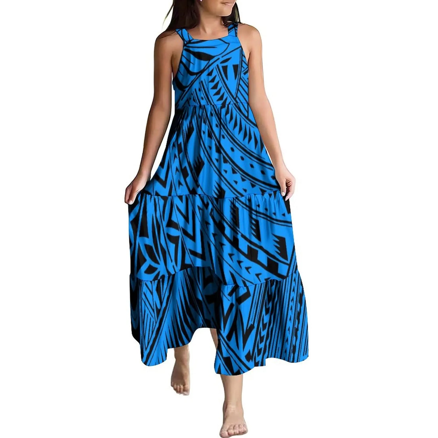 Tiare Kids Halter Long Dress and Matching Shirts - Tiare Customs