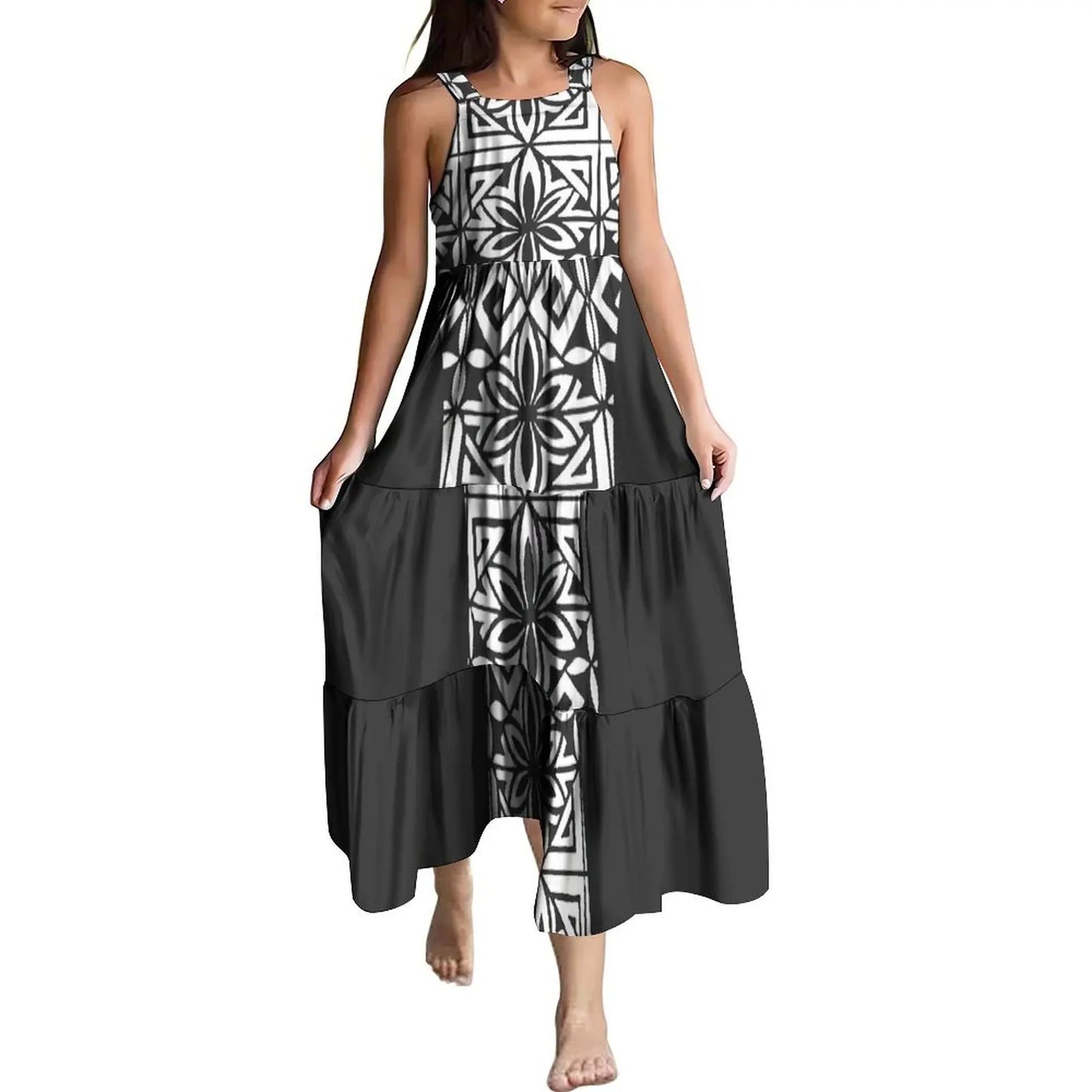 Tiare Kids Halter Long Dress and Matching Shirts - Tiare Customs